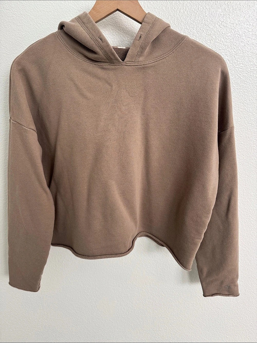 alo Cropped Hoodie in Brown size small